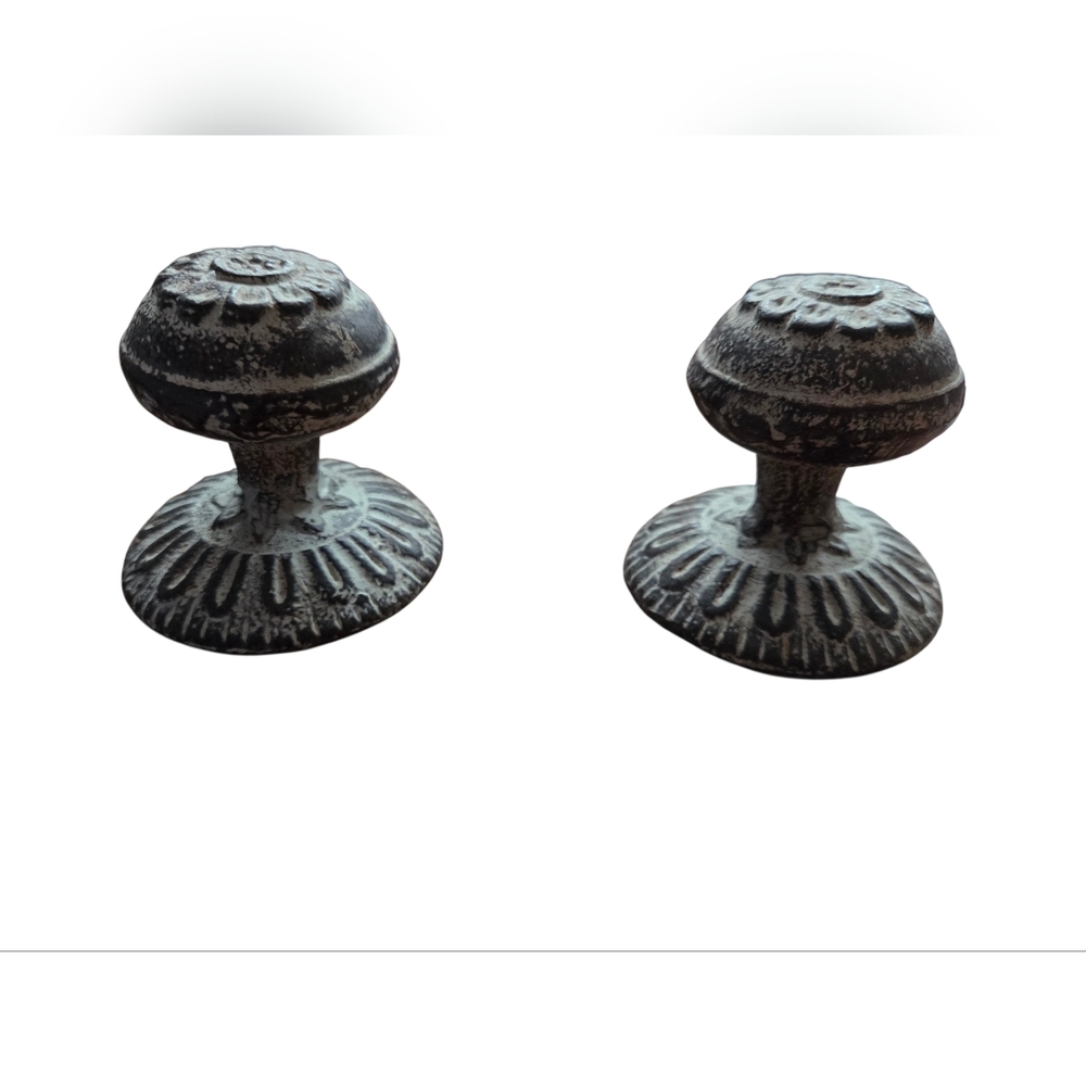 Antique Style Shabby Chic Rustic Floral Door Knob Size Wall Hooks Set of 2 - Picture 2 of 8